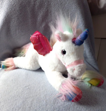 Keel Toys - White Rainbow Coloured Unicorn Pony  -   Soft Toy