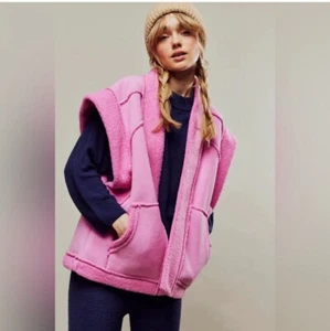 we the free cozy time vest jacket island pink NWT S - Picture 1 of 5