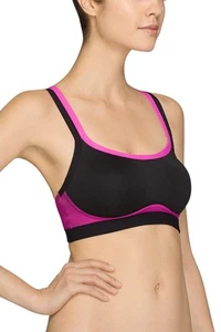 JOSIE AMP'D SPORTS CAMI HIGH IMPACT BRA #839170 PINK BLACK SIZE 32 D / DD $50 - Picture 1 of 2