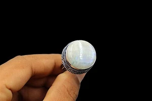 Moonstone Ring 925 Sterling Silver Ring Handmade Gemstone Ring Women's Ring - Picture 1 of 2