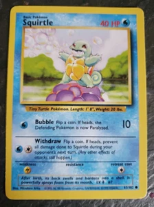 Pokemon Squirtle 63/102 Base Set Común No Holo 1999 Tarjeta Coleccionable - Imagen 1 de 4