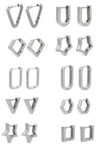 Edelstahl Ohrringe Klapp Creolen 12-21mm Damen Herren Huggie Ohrstecker - Bild 1 von 18