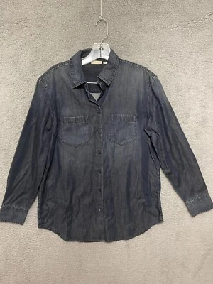 Adriana Goldschmied AG Shirt Mens Size Small Blue Denim Cotton Button Up - Image 1 of 4