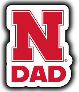Nebraska Cornhuskers Dad Decal-Die Cut Proud College Dad Sticker Set