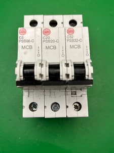 Wylex PSB MCB C6 6A PSB06-C C16 16A PSB10-C C40 40A PSB40-C C50 50A PSB50-C - Imagen 1 de 7