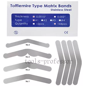Bandas de matriz universal dental Tofflemire retenedor de matriz bandas de acero inoxidable - Imagen 1 de 20