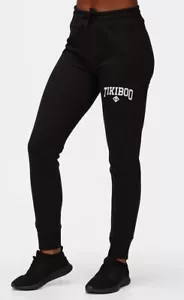 Tikiboo Joggers Tempo Libero Slim Fit Nero Bianco Logo Activewear Palestra Taglia Large - Foto 1 di 8