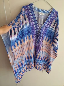 Camilla Franks Beach House Lace Up Oversize Loose Fit Kaftan One Size $4 EXPRESS - Picture 1 of 4