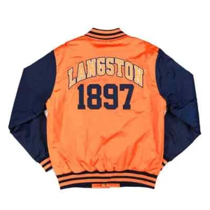 Letterman Langston University Orange and Navy Varsity Jacket - Picture 1 of 4