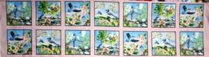 12 ZOLL BLUEBIRDS PANEL VON ELIZABETH'S STUDIOS 100 % BAUMWOLLSTOFF - Bild 1 von 4