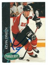 Autographed 1992-3 Parkhurst KEVIN DINEEN Philadelphia Flyers Card #127- COA