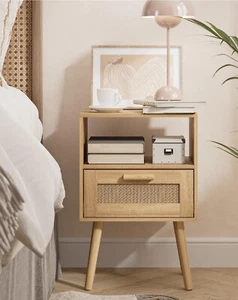 Nightstands, End Table, Rattan Nightstand, Side Table Rattan Decorated (B273) - Picture 1 of 9