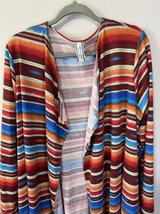 Giddy Up Glamour Women's Medium Printed Cardigan Polyester Pockets Southwestern - Picture 1 of 5