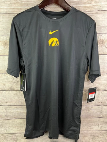 Nike University of IOWA HAWKEYES Men SS Black ON FIELD Dri-Fit TShirt Sz L NEW! Cover