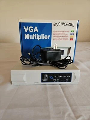 VGA Multiplier VM-112A 2-Way Monitor Splitter Inclides Power supply Cord  - Image 1 of 4