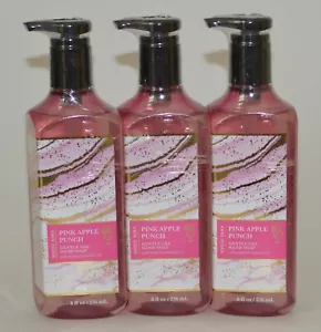 3 BATH & BODY WORKS PINK APPLE PUNCH GENTLE GEL HAND SOAP WASH 8 OZ PUMP MELON - Picture 1 of 6