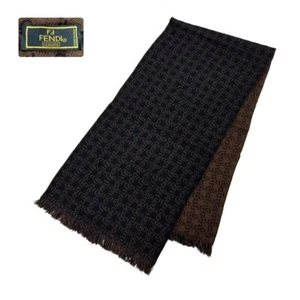 Fendi Reversible FF Monogram Wool Scarf - Luxury Designer Unisex Wrap - Picture 1 of 5