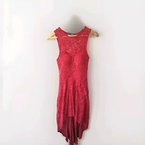QUIZ Red Lace Sparkly Sequin Evening Cocktail Party High Low Train Maxi Dress 6 - Picture 1 of 11