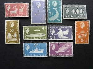 SOUTH GEORGIA. 1963. SHORT DEFINITIVE SET TO 1/-. SG1 - 10. MNH - Picture 1 of 1