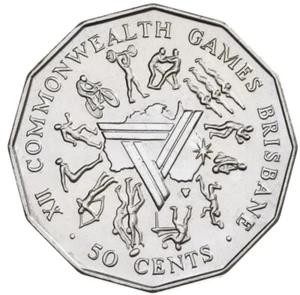 🔥1982 Brisbane Comm Games Australian Fifty 50c Coin-Circulated Nice Condition🔥 - Picture 1 of 3