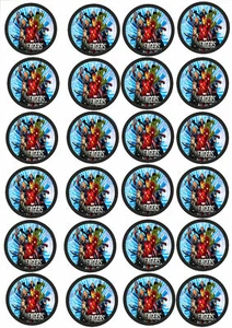 24 Muffin & Cupcake Aufleger  Oblate - Fondant The Avengers C3 - Bild 1 von 1