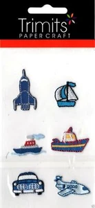 IMPEX TRIMITS - Self Adhesive Embroidered Embellishments TP0007 Boys Toys Blue - Picture 1 of 1