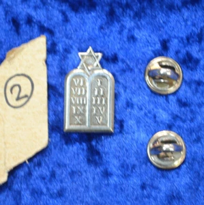 WW2 US Army Military Jewish Rabbi Chaplain Religious Officer Collar Pin 925 silv - Imagen 1 de 6