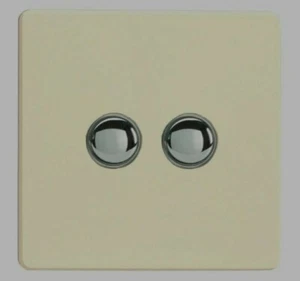 Varilight XDWP2S Screwless White Chocolate 2 Gang 6A 1 or 2 Way Impulse Switch - Picture 1 of 1