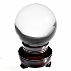 8in" 200mm Clear Quartz Crystal Ball With Wood Stand -TOP USA SELLER