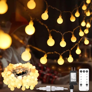 Globe String Lights for Bedroom, 100 Led Connectable Globe Fairy Lights Plug in - Picture 1 of 12