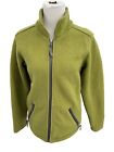 IBEX Midlayer Wool Full Zip Jacket Shacket Green Sweater Womens Size Small