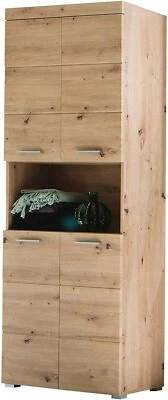 Bad Hochschrank Amanda 73 cm in Asteiche Nachbildung mit offenem Fach - Bild 1 von 4