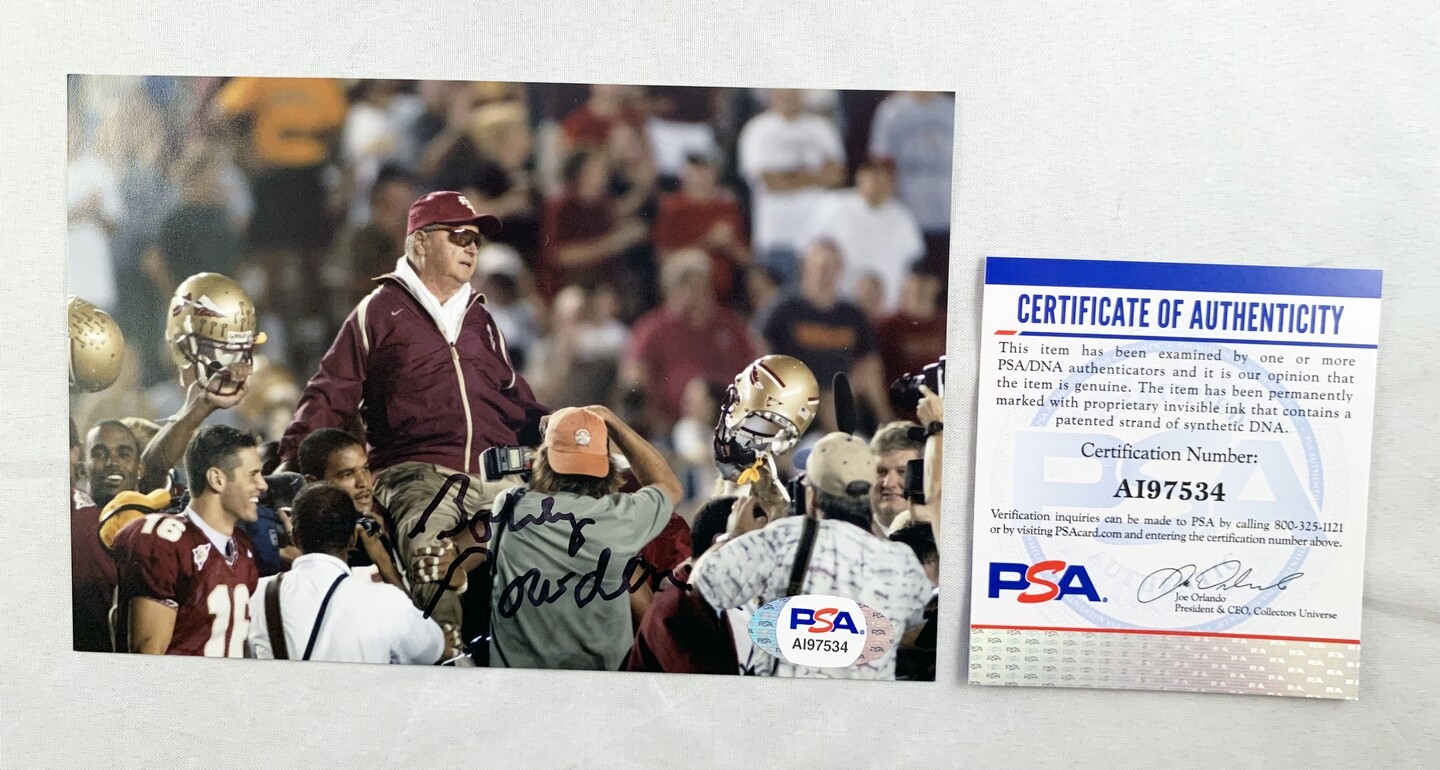 Bobby Bowden Autographed Signed 4X6 Photo Fsu Seminoles HOF 2 PSA/DNA COA 