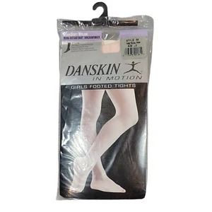 Danskin Little Girls' Footed tight, Theatrical Pink, Size Large style 58 - Picture 1 of 4