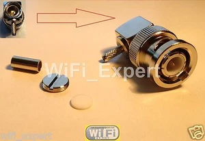 10 x BNC right angle male plug crimp for RG316 RG174 RG179 LMR100 Cable Connect - Picture 1 of 2