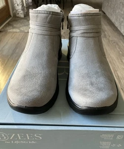 Botines grises Bzees For Lifestride talla 5 1/2 telas elásticas medianas NUEVO - Imagen 1 de 8