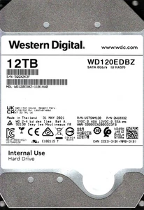 WD120EDBZ-11B1HA0 S/N: 5QGX2 WESTERN DIGITAL 12TB THAILAND MAY 2021 - Picture 1 of 2