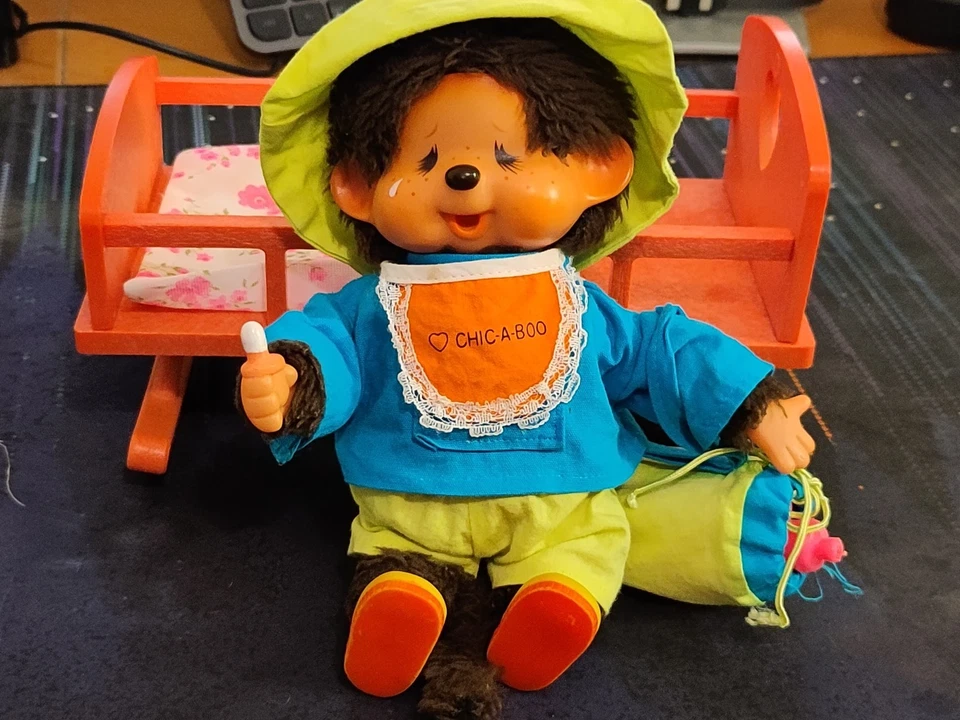 Vintage 1970 Sekiguchi Monchhichi Chicaboo Monkey Sucking Thumb Baby Doll Japan - Image 1 of 4