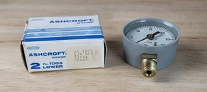 Dresser Ashcroft Gauge PRESSURE GAUGE 20 1003 1/4 NPT 0/15# Brass Lower - Picture 1 of 3