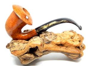 PIPA D'ARGENTO NON FUMATA RADICA CALABASH ESTATE CON INTARSIO ARGENTO STERLING - Foto 1 di 10