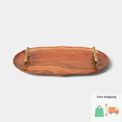 Bandeja para servir madera con mango dorado - Threshold™ Foto 1 de 3