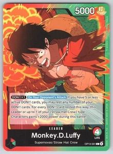 OP-13 Monkey.D.Luffy (001) L Carrying On His Will   Normal OP13-001  NM - Picture 1 of 2