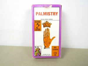 Jeu de la Main Palmistry Fortune Telling Cards Grimaud set e libro vintage francese - Foto 1 di 5
