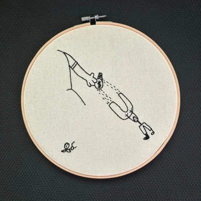 MINUTEMEN "We Jam Econo" / 9.5 x 9.5" Embroidery Hoop / 2024 - Image 1 of 2