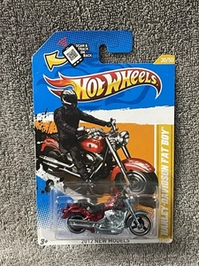HOT WHEELS HARLEY DAVIDSON FAT BOY 2012 NEW MODELS #30/50 FAST S&H IN BOX 1/64 - Picture 1 of 5