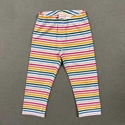 Leggings listradas Hanna Andersson 140 cm EUA 10 multicoloridas estado de jogo - Imagem 1 de 4