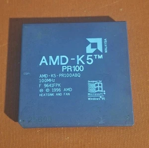VINTAGE CPU AMD K5 PR100 100 MHz TESTED PROCESSOR RETRO PC DOS SOCKET 7 GOLD - Foto 1 di 2