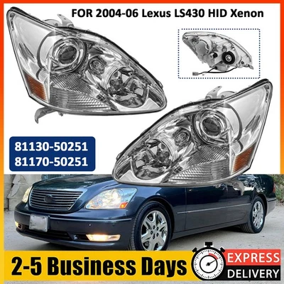 For 2004-06 Lexus LS430 Front HID Xenon Projector Headlight Head Lamp LEFT&RIGHT - Image 1 of 4