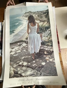 Steve Hanks  24"X39.5"Coastline” Watercolor Leslie Levy Fine Art Print - Picture 1 of 4