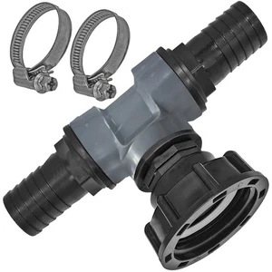 IBC Tankadapter/T-Stück S60x6 Verbinder Schlauchtülle Edelstahl Schlauchschell - Bild 1 von 12